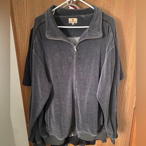 Mens velour track suit heather grey